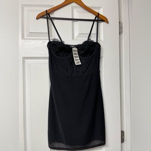 Urban Outfitters Black Mini Slip Dress